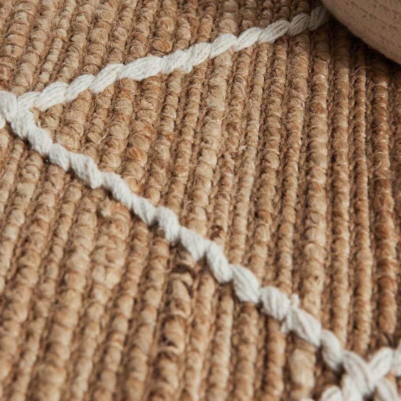 Jute Rug Kunu Natural Handwoven Diamond Design   | S25370 |