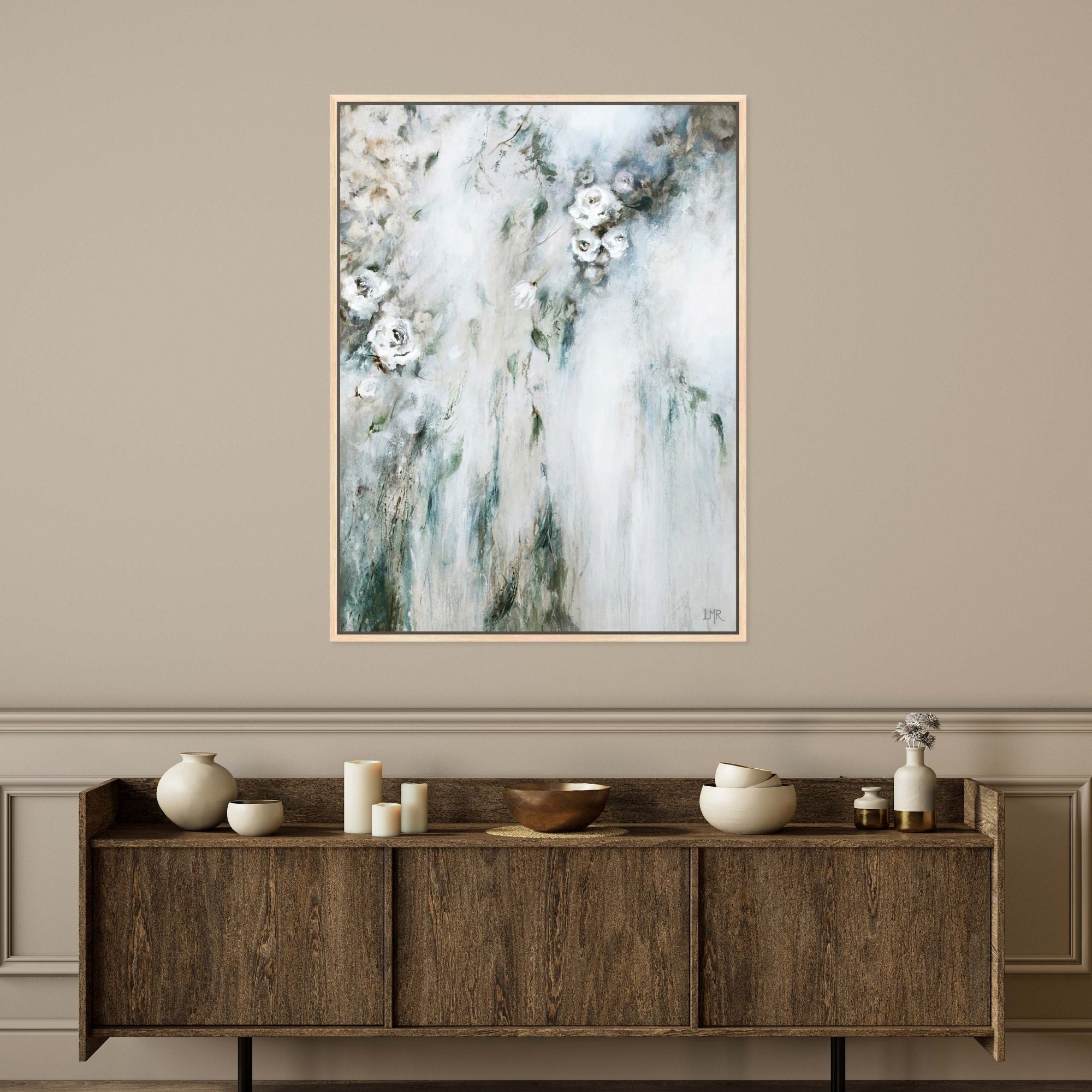 Cascade II Portrait Framed Printed Canvas | S251340