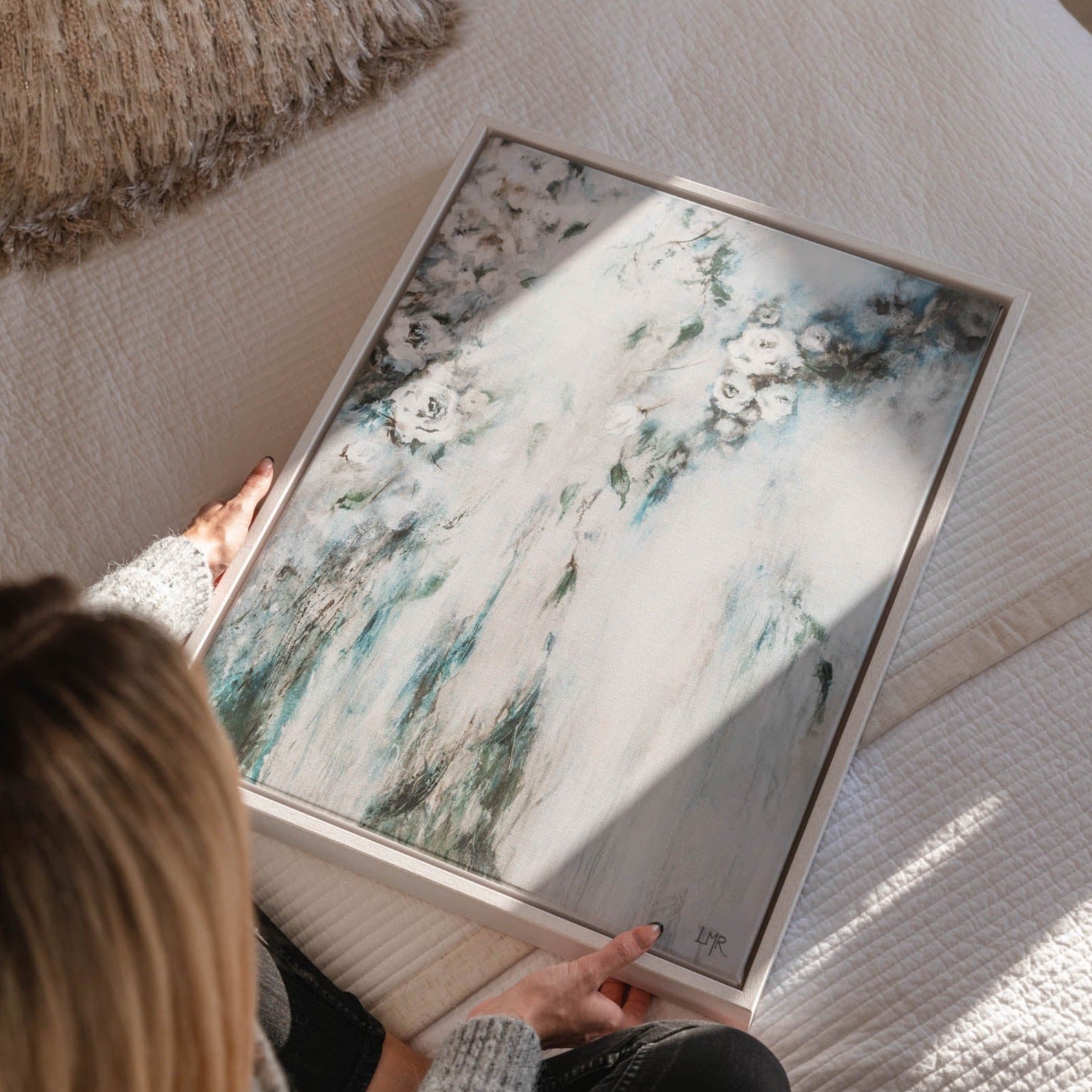 Cascade II Portrait Framed Printed Canvas | S251340