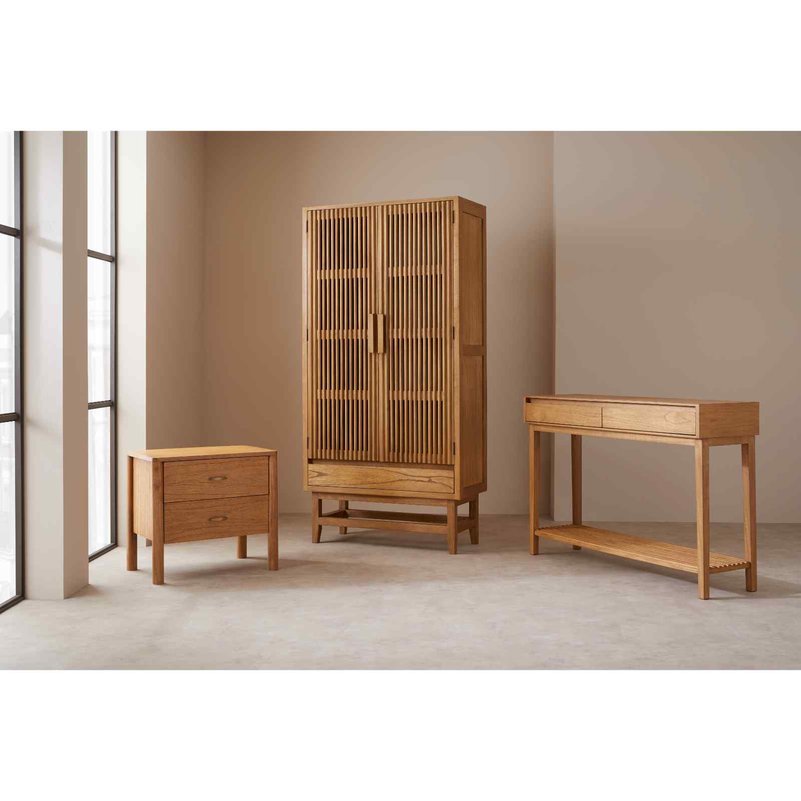 Melia Light Oak Wardrobe with Drawers | S25495