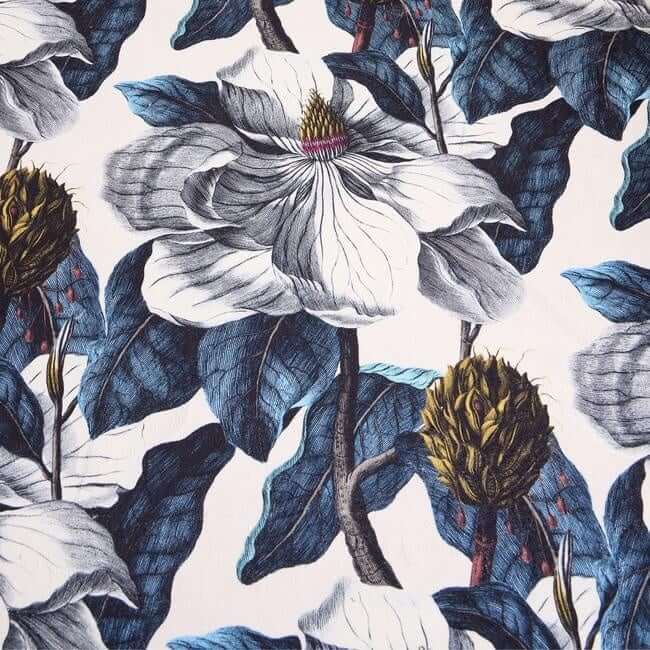 Eco-Washable Blue Rug Floral Design  | S25397|