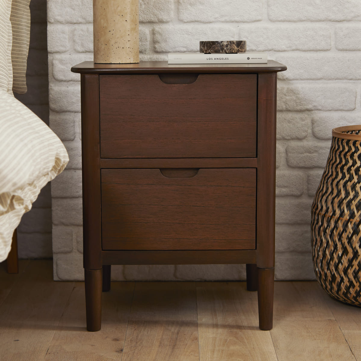 Norway Walnut Wooden Bedside Table