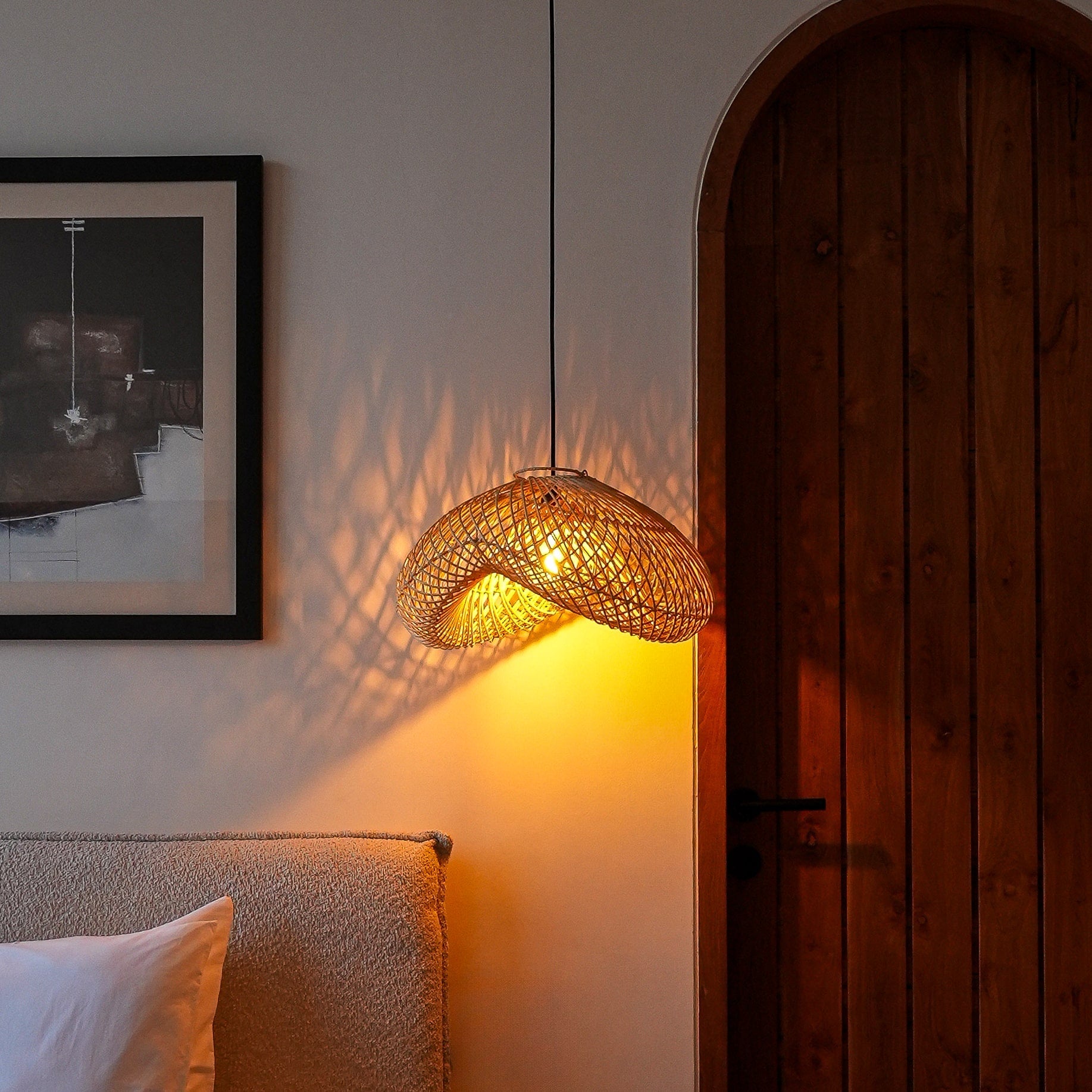 Surya Wilted Rattan Lamp Shade