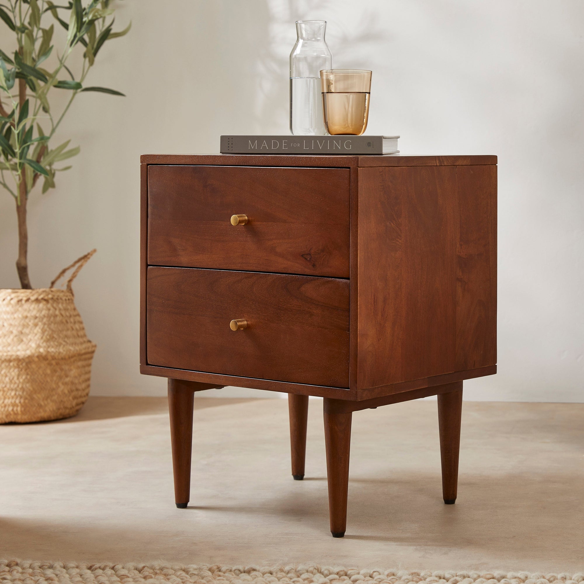 Scandinavian Walnut Oslo Bedside Table | S25505