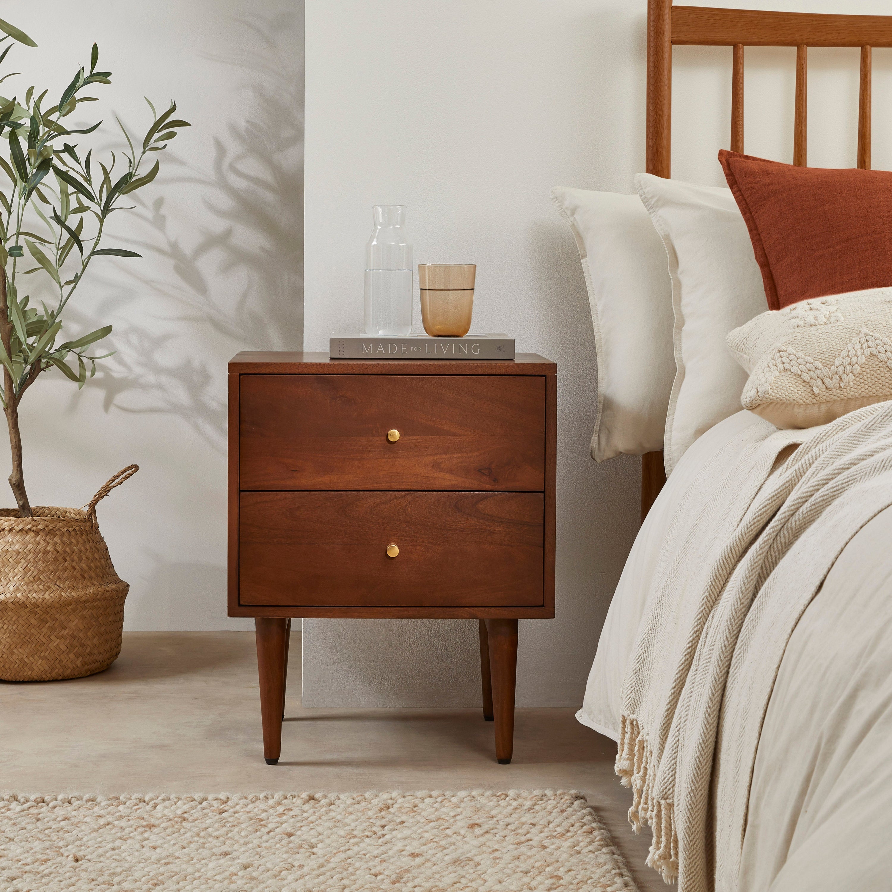 Scandinavian Walnut Oslo Bedside Table | S25505