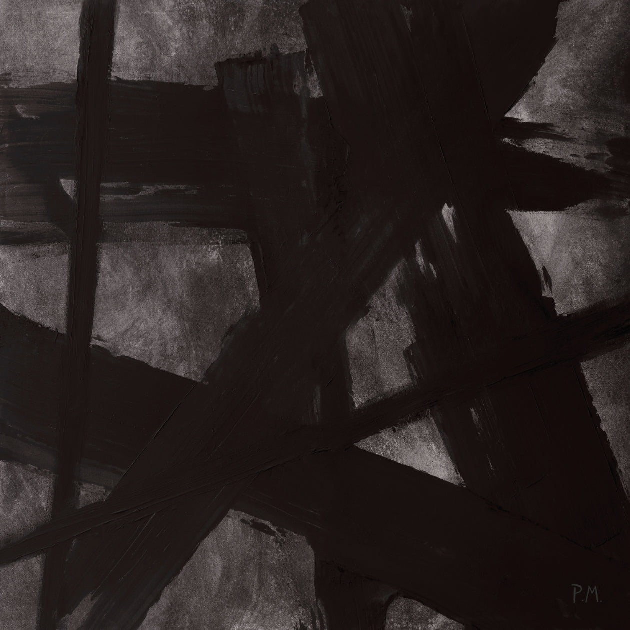 Noir II Square Framed Printed Canvas | S251346