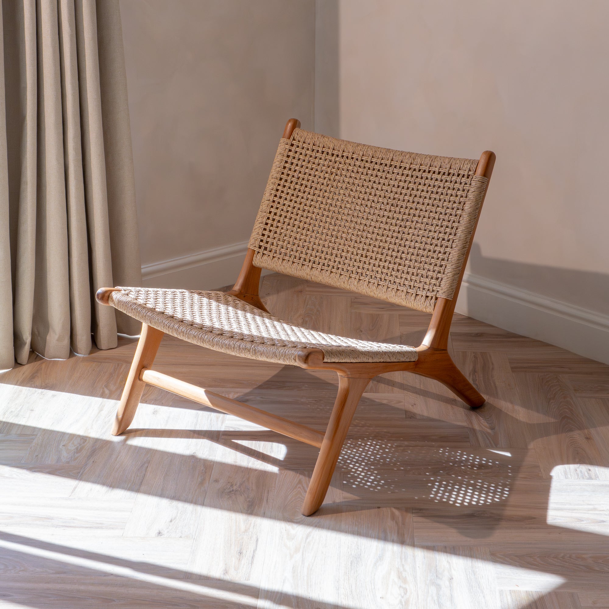 Zara Teak & Rattan Accent Chair