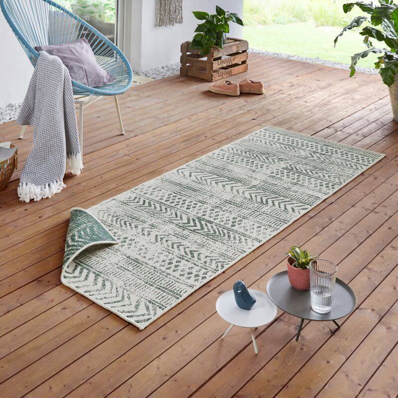 Reversible Geometric  | S25380 | Indoor-Outdoor Flatweave Rug