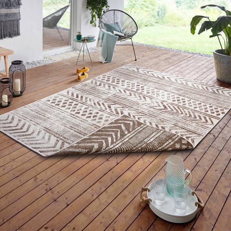Reversible Geometric  | S25380 | Indoor-Outdoor Flatweave Rug