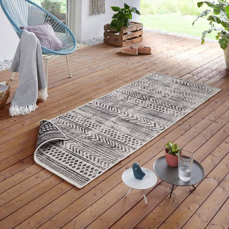 Reversible Geometric  | S25380 | Indoor-Outdoor Flatweave Rug