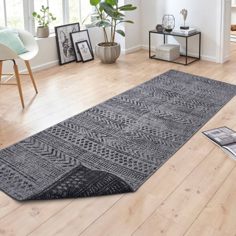 Reversible Geometric  | S25380 | Indoor-Outdoor Flatweave Rug