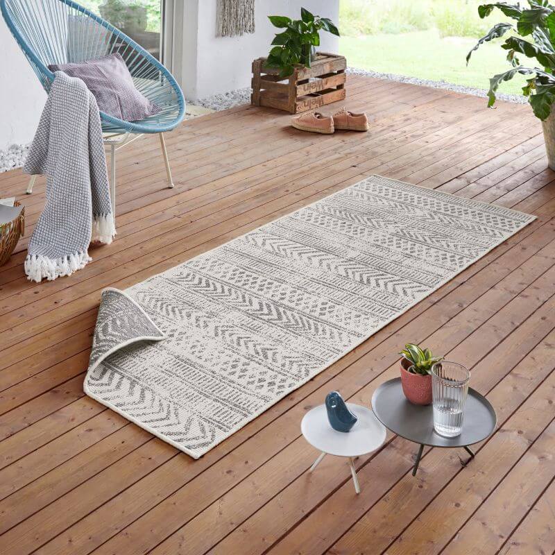 Reversible Geometric  | S25380 | Indoor-Outdoor Flatweave Rug