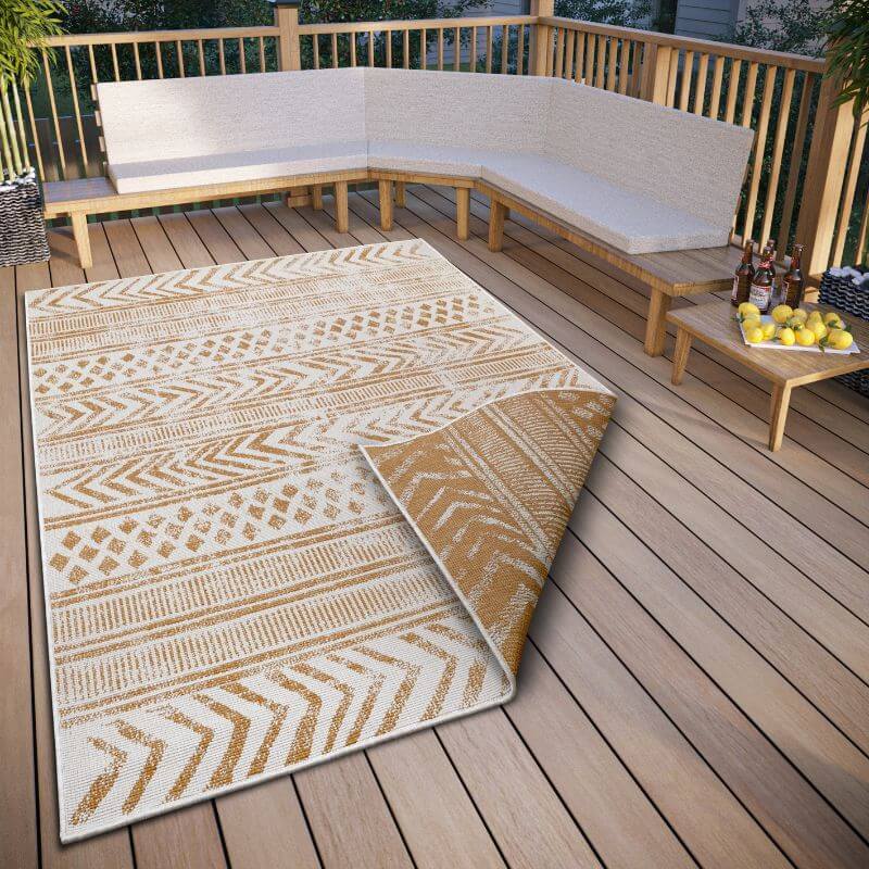 Reversible Geometric  | S25380 | Indoor-Outdoor Flatweave Rug