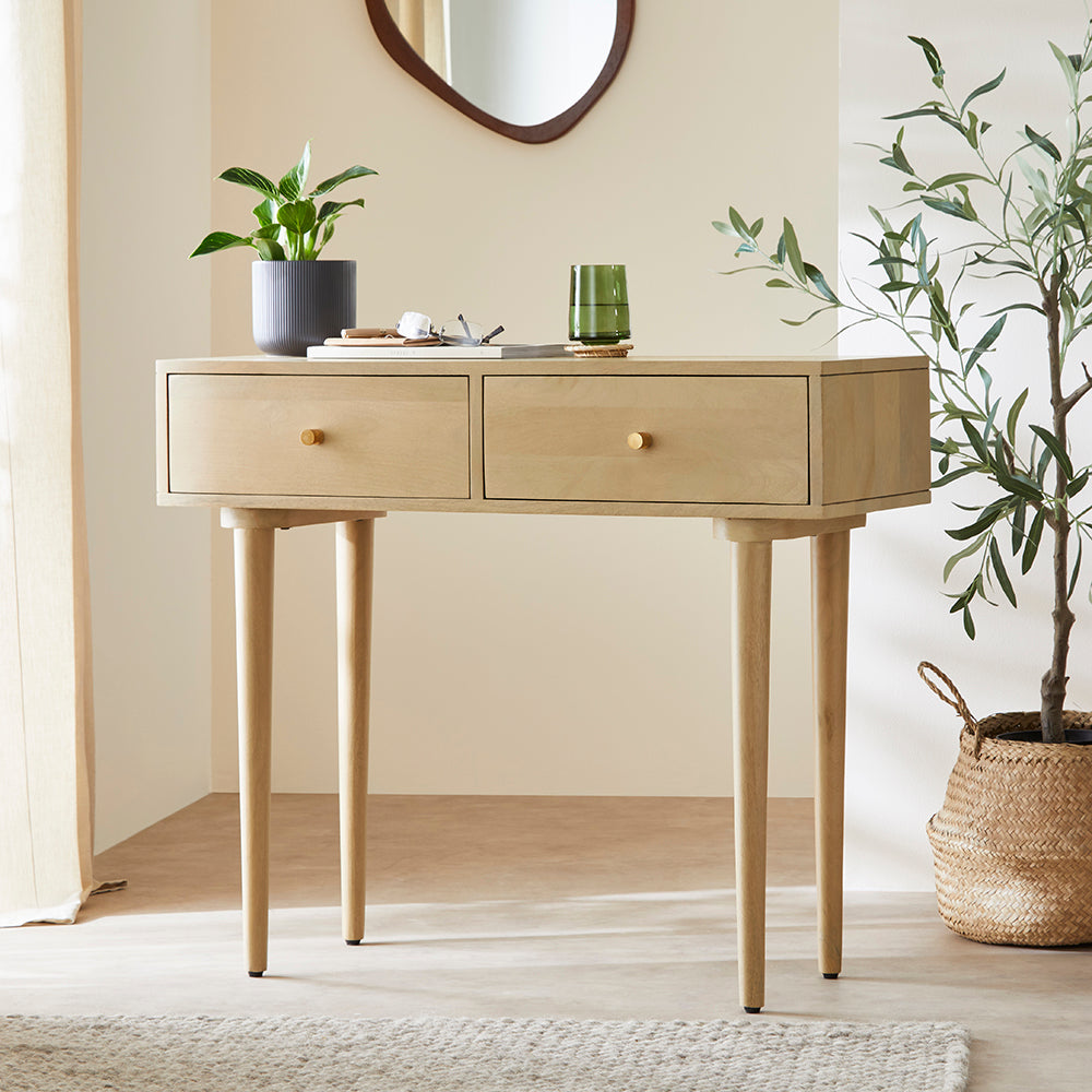 Scandinavian Light Oak Oslo Console, Dressing Table and Desk | S25504