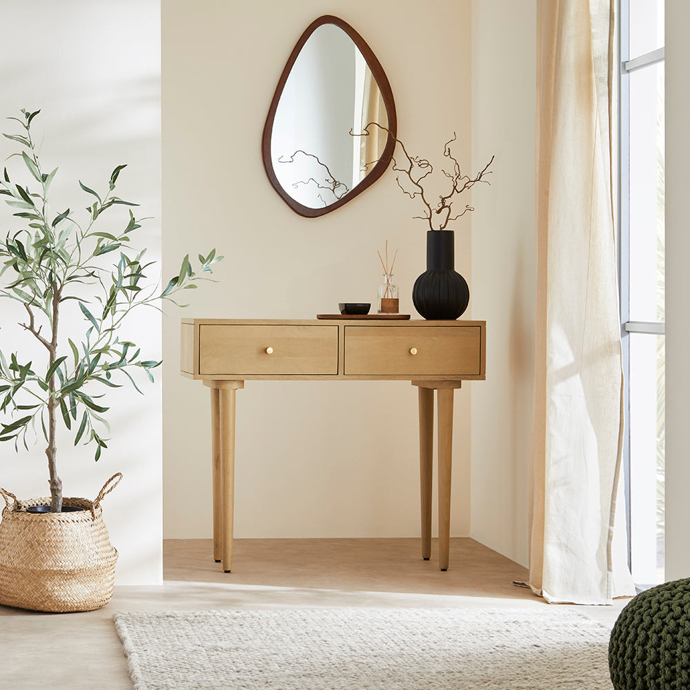 Scandinavian Light Oak Oslo Console, Dressing Table and Desk | S25504