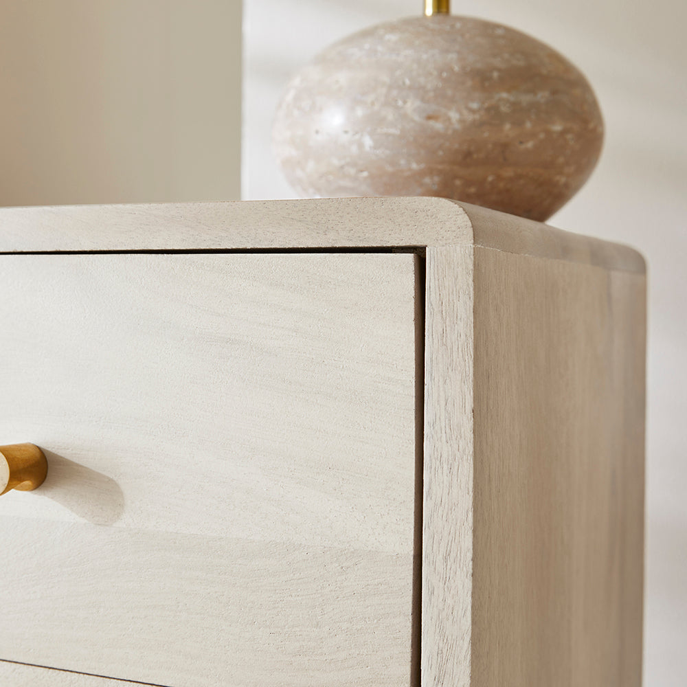 Scandinavian White Oak Logan Narrow Bedside Table  | S25502