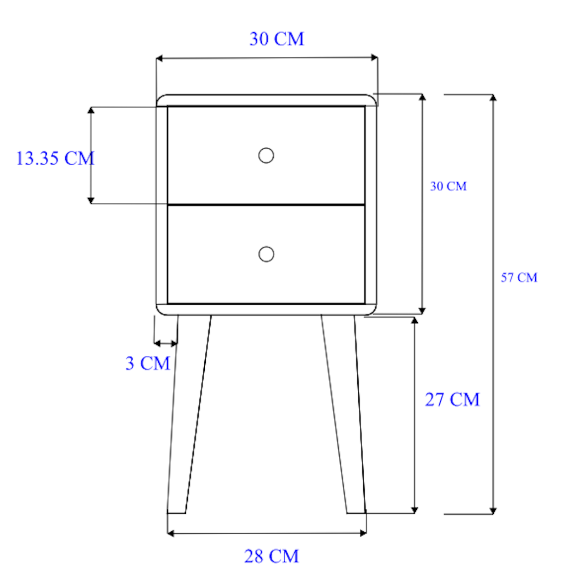 Scandinavian Light Oak Logan Narrow Bedside Table | S25501