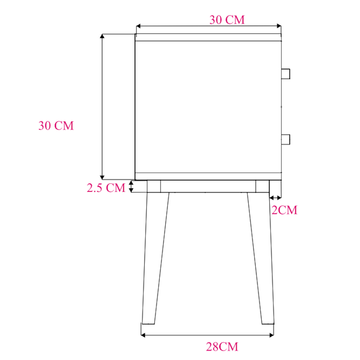 Scandinavian White Oak Logan Narrow Bedside Table  | S25502