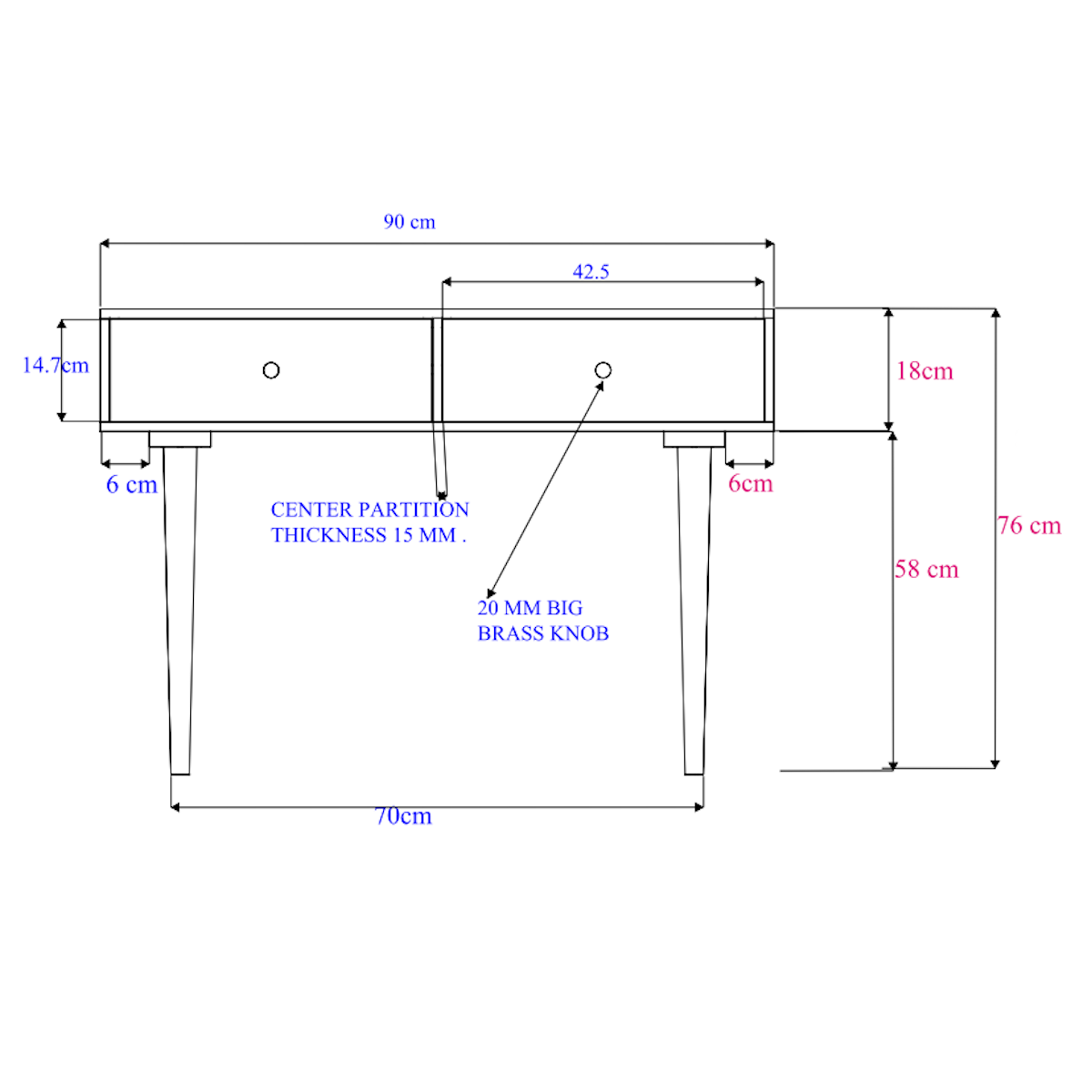 Scandinavian Light Oak Oslo Console, Dressing Table and Desk | S25504