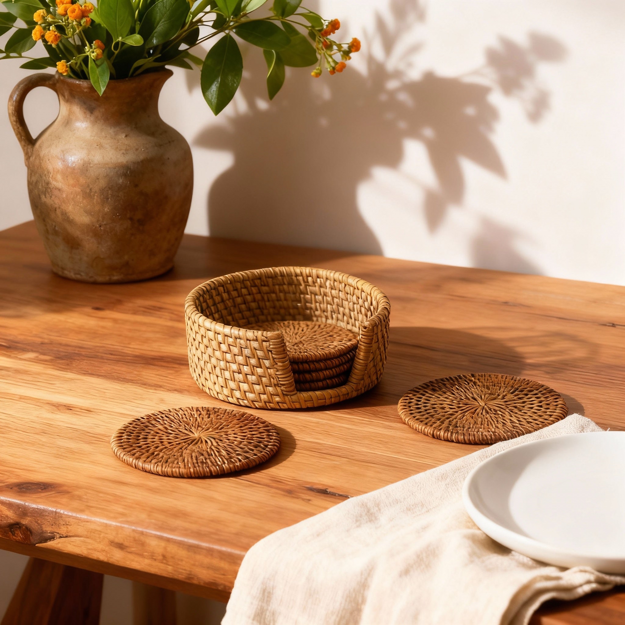 Sipi Rattan Coasters