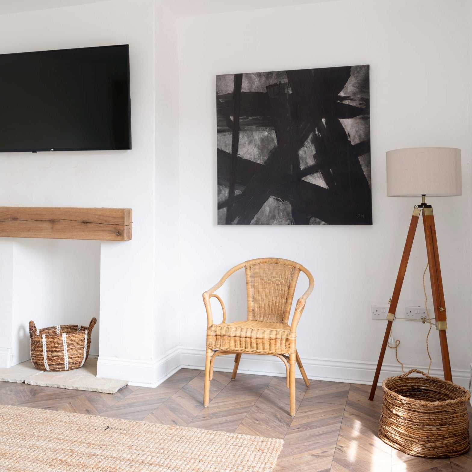 Noir II Square Framed Printed Canvas | S251346