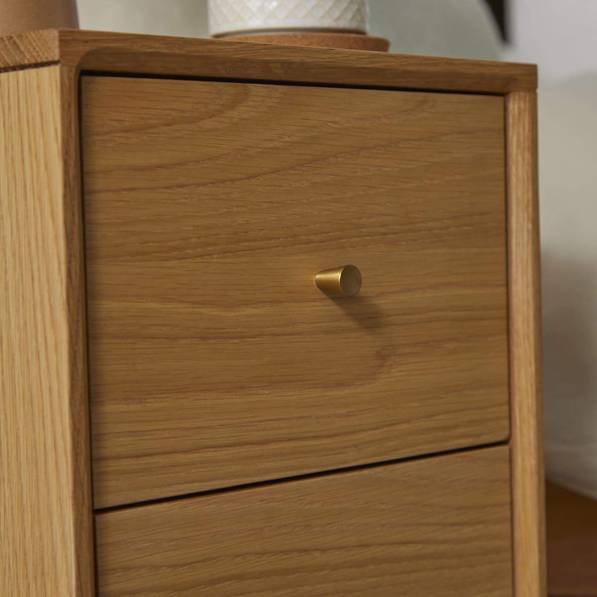 Wright Narrow Oak Bedside Table