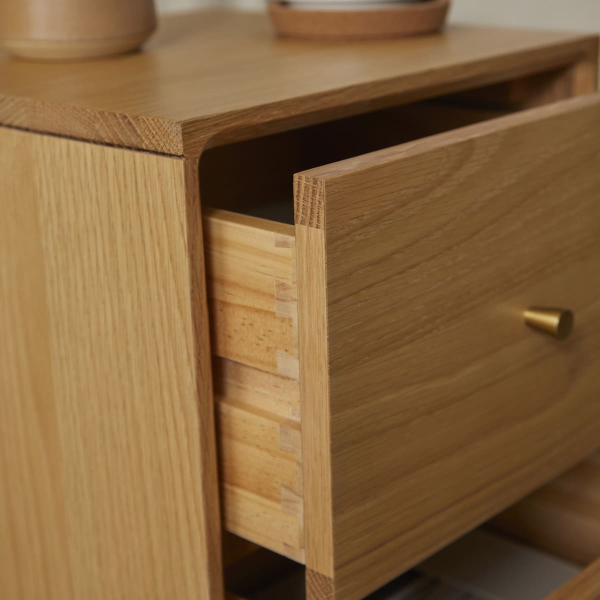 Wright Narrow Oak Bedside Table