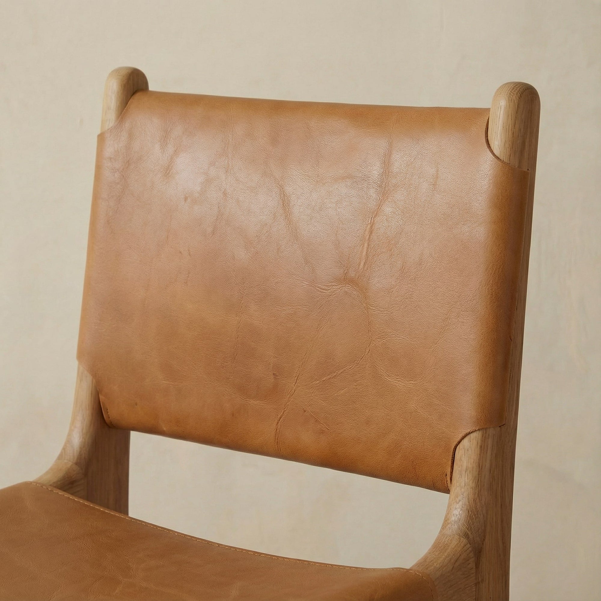 Zara Teak & Leather Bar Stool