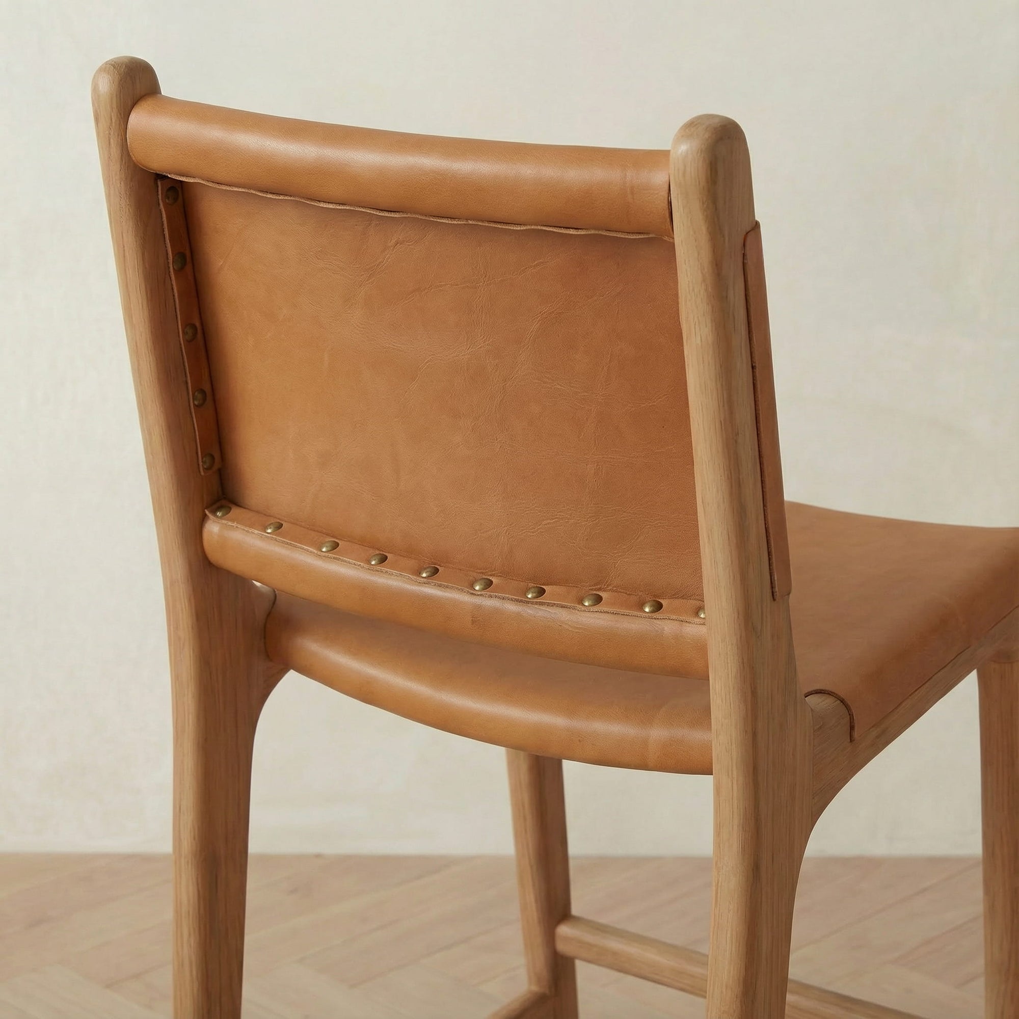 Zara Teak & Leather Bar Stool