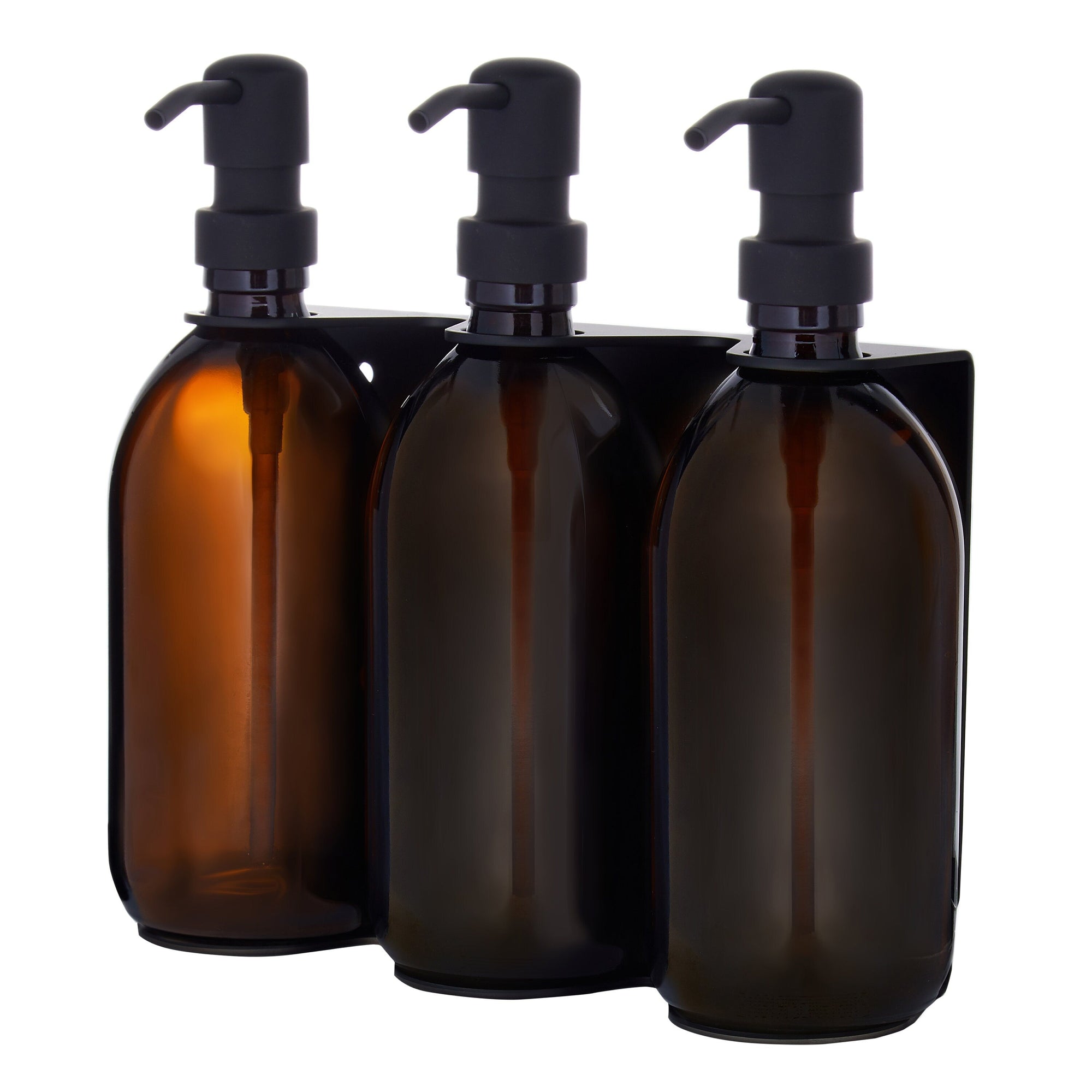 Black Triple Wall Mounted Soap Dispenser  | S251589