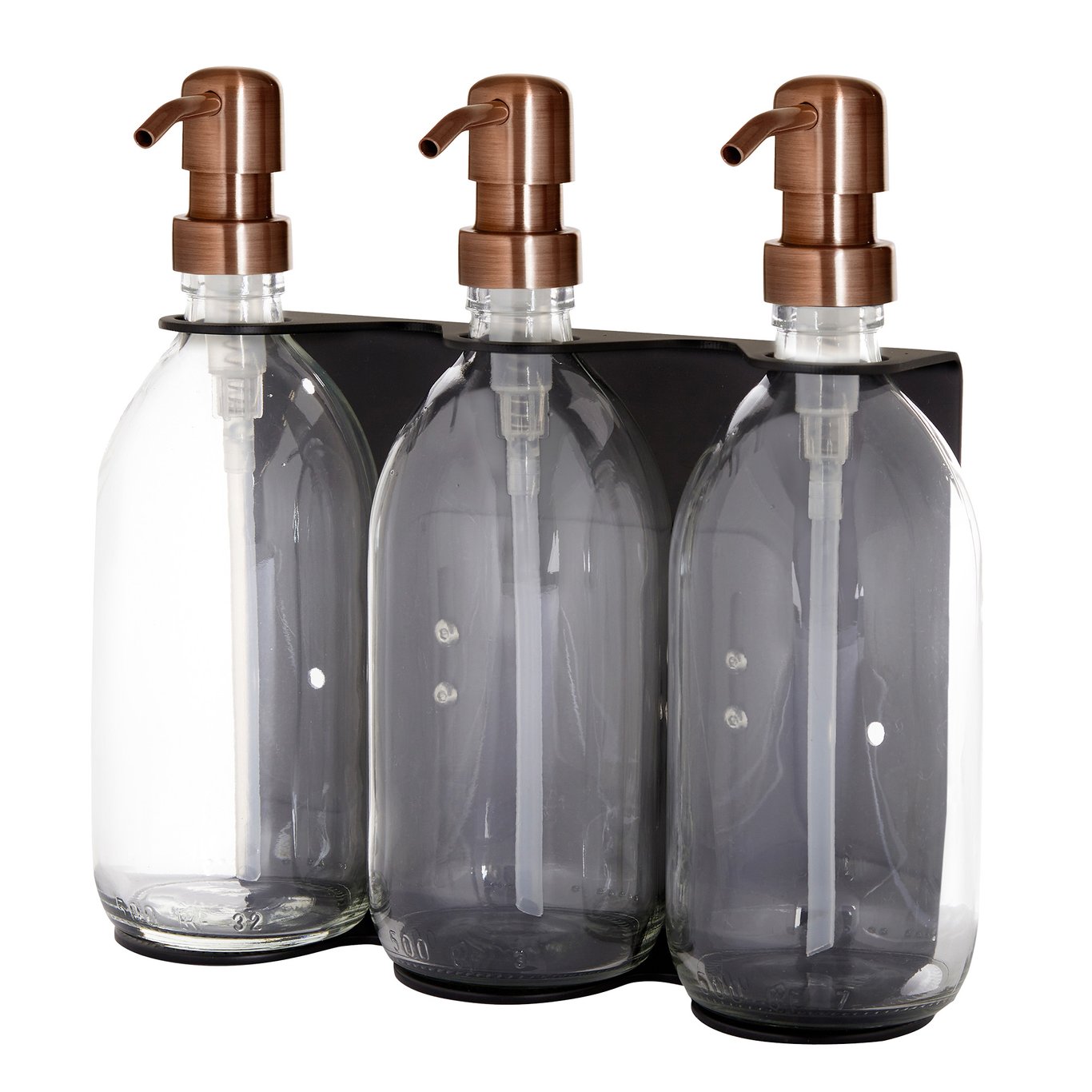 Black Triple Wall Mounted Soap Dispenser  | S251589