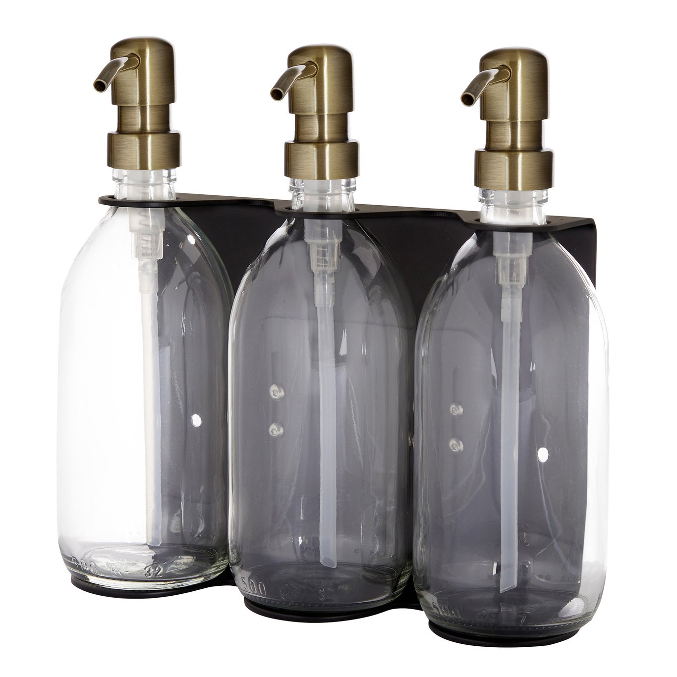 Black Triple Wall Mounted Soap Dispenser  | S251589