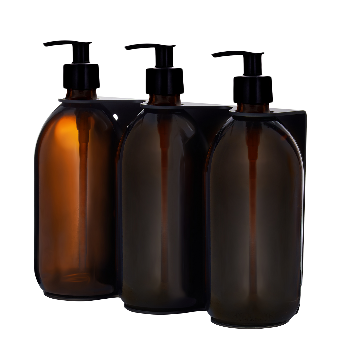 Black Triple Wall Mounted Soap Dispenser  | S251589