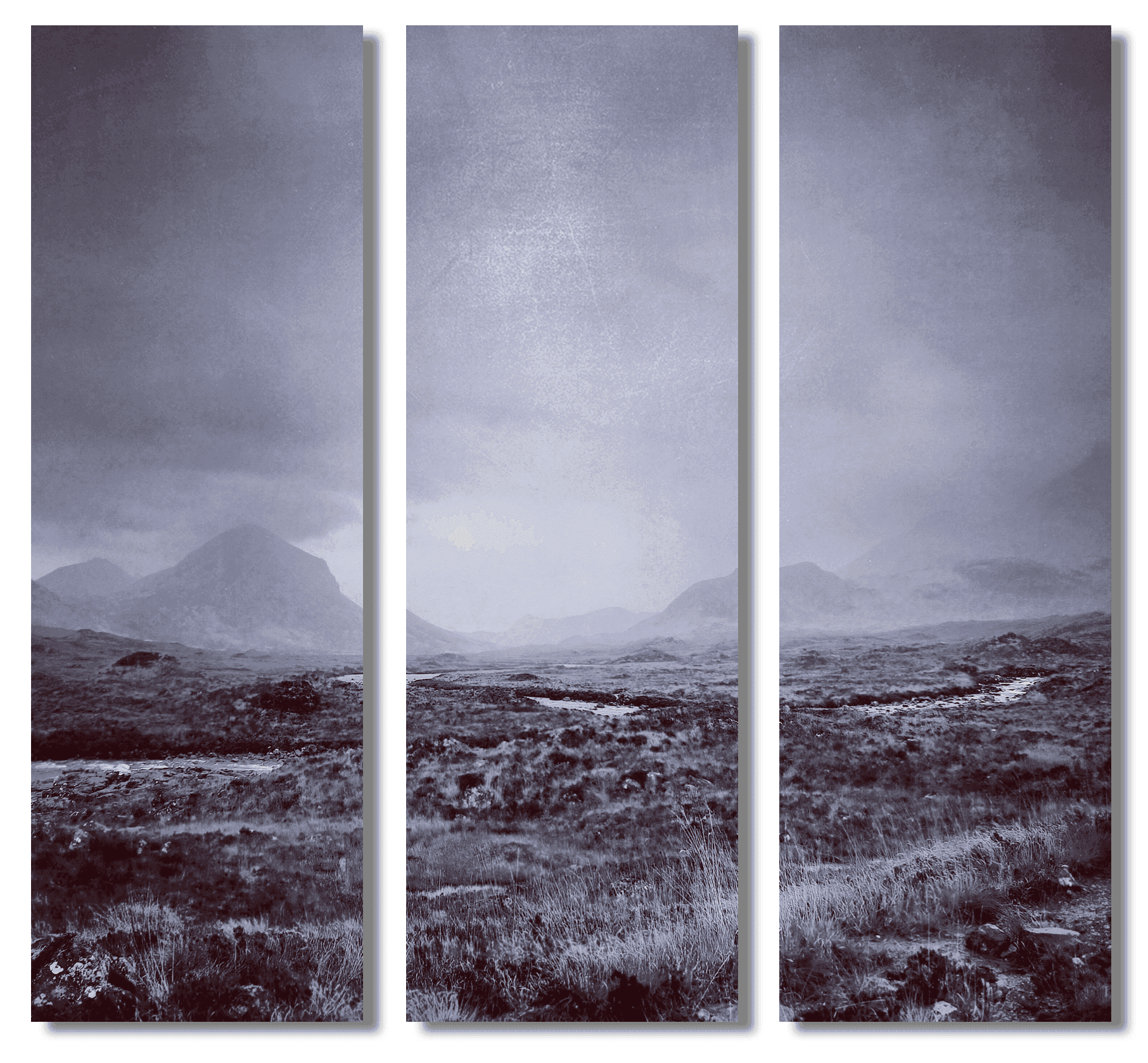 A Brooding Cuillin Skye Triptych | Statement Interior Wall Art from Scotland  | S251929