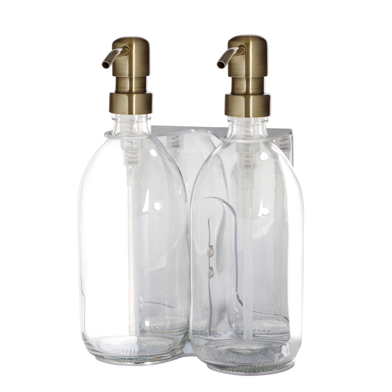 Chrome Double Wall Mounted Soap Dispenser  | S251587