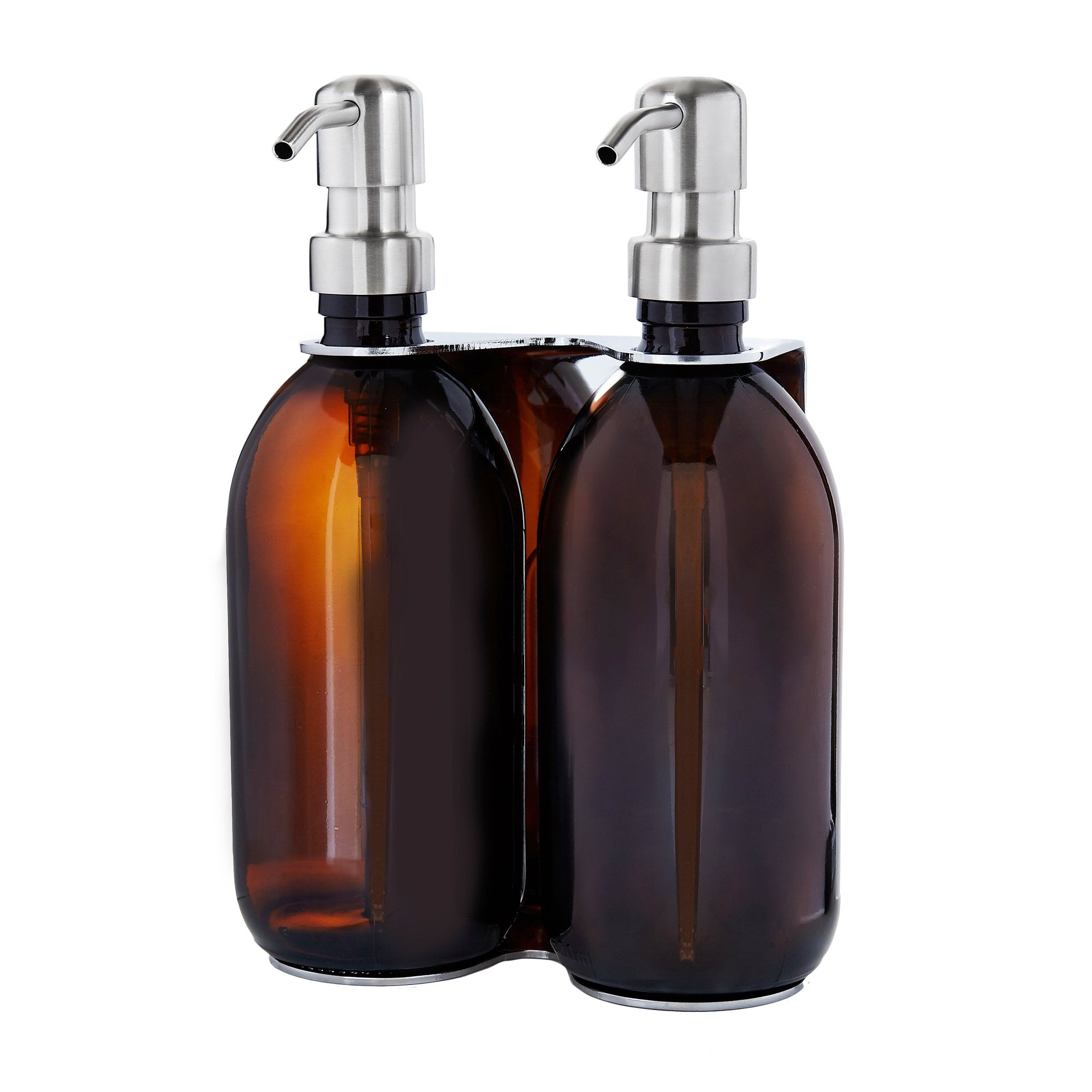 Chrome Double Wall Mounted Soap Dispenser  | S251587