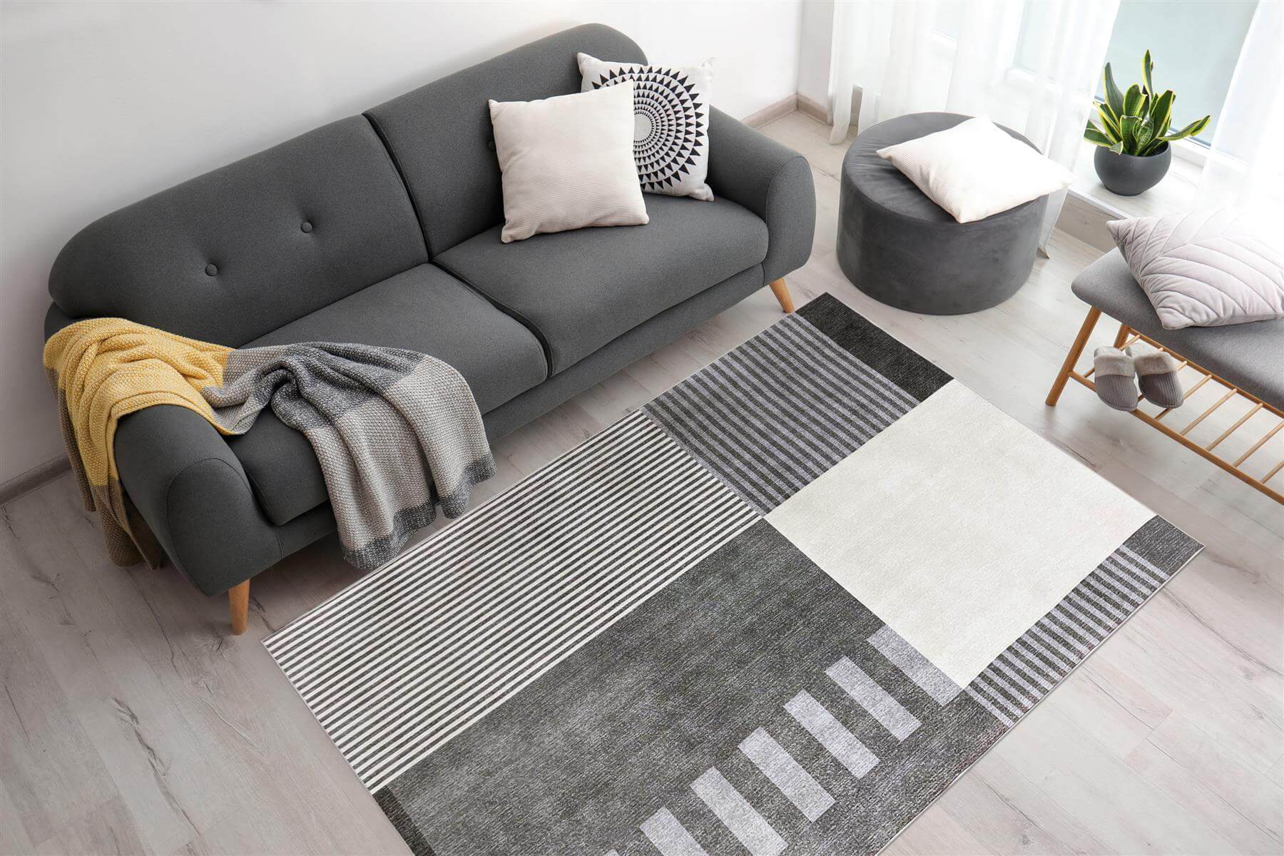 Tokyo Geo Blocks Grey Rug  | S25411 |