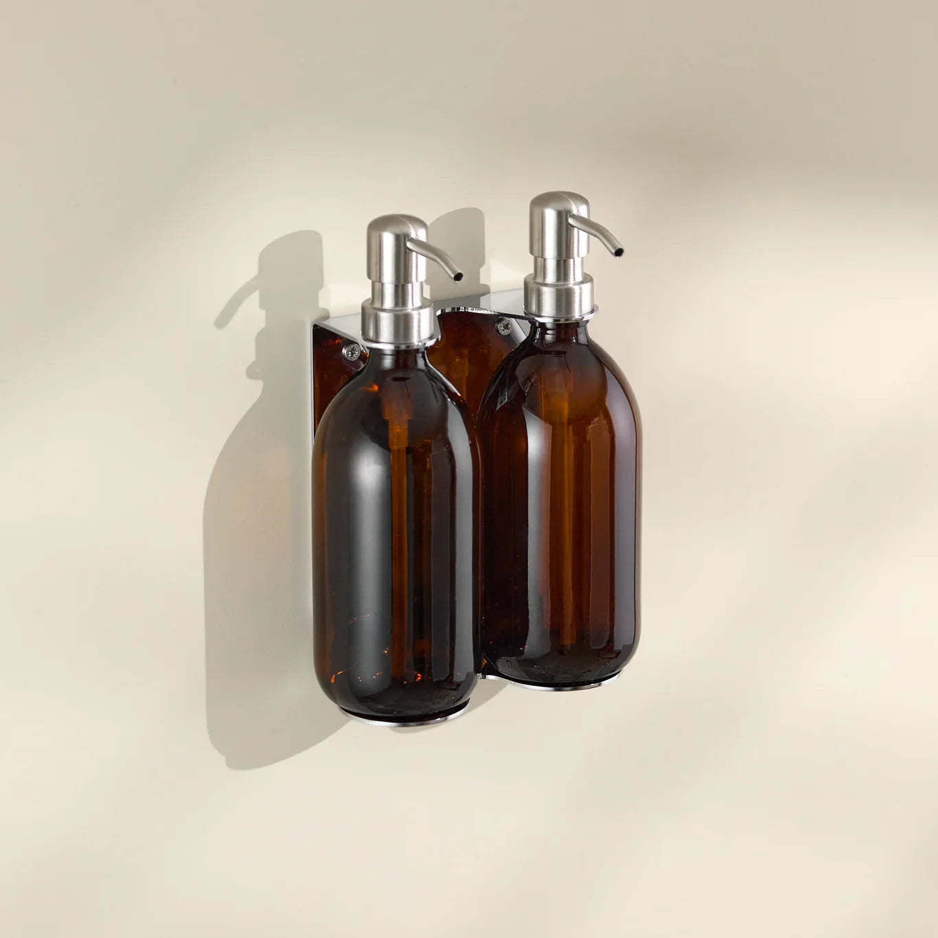 Chrome Double Wall Mounted Soap Dispenser  | S251587