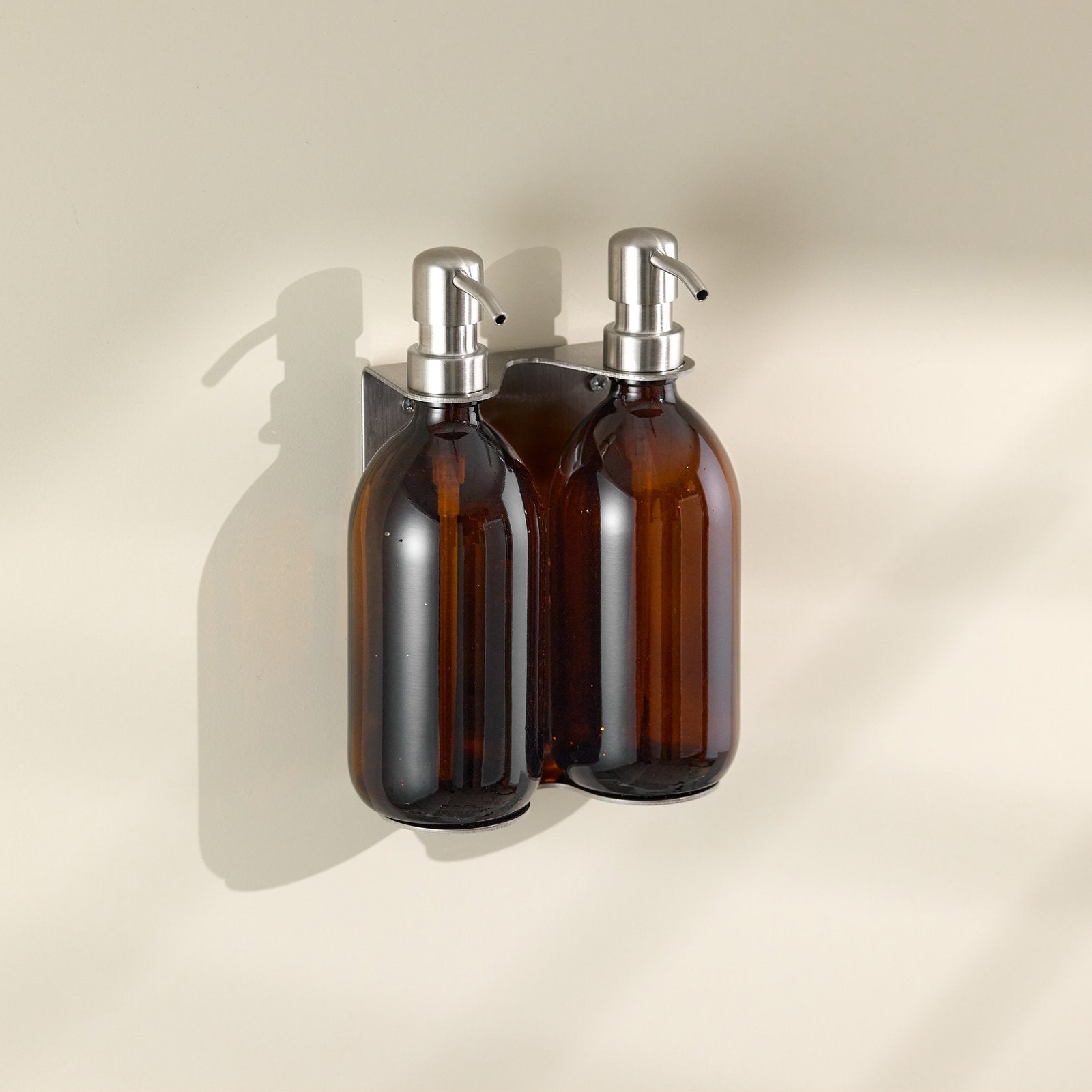 Nickel Double Wall Mounted Soap Dispenser  | S251576