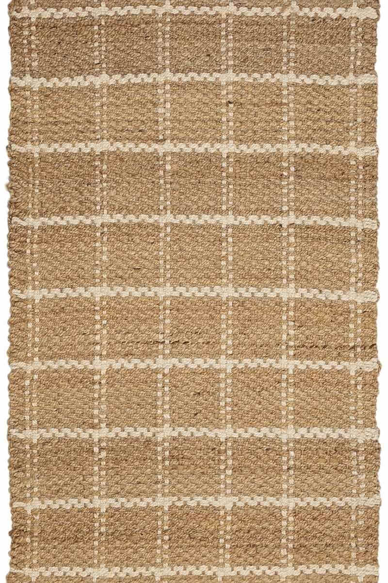 Jute Check Natural Rug Striped & Geometric Hand  | S25369 | woven