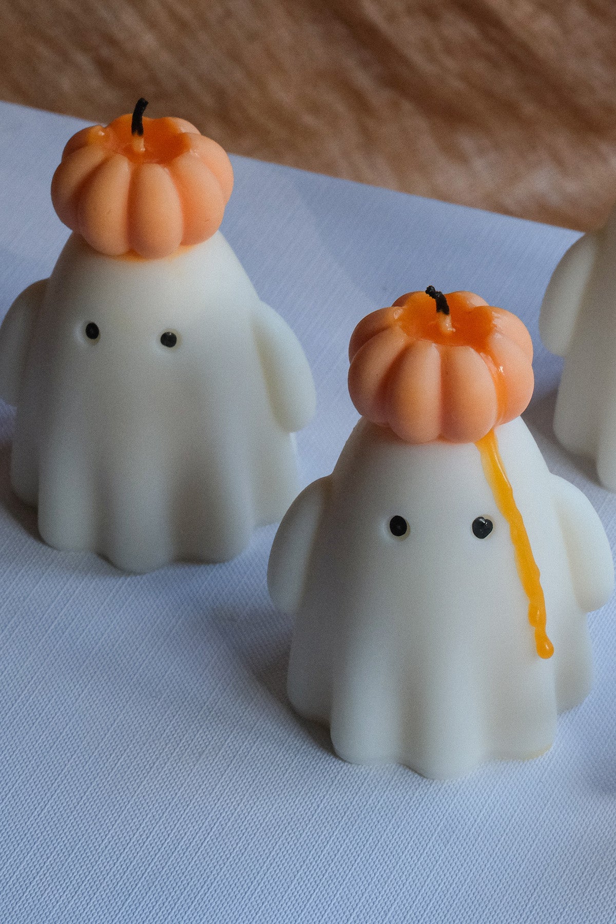 Ghost Candle with Pumpkin Hat  | S251528