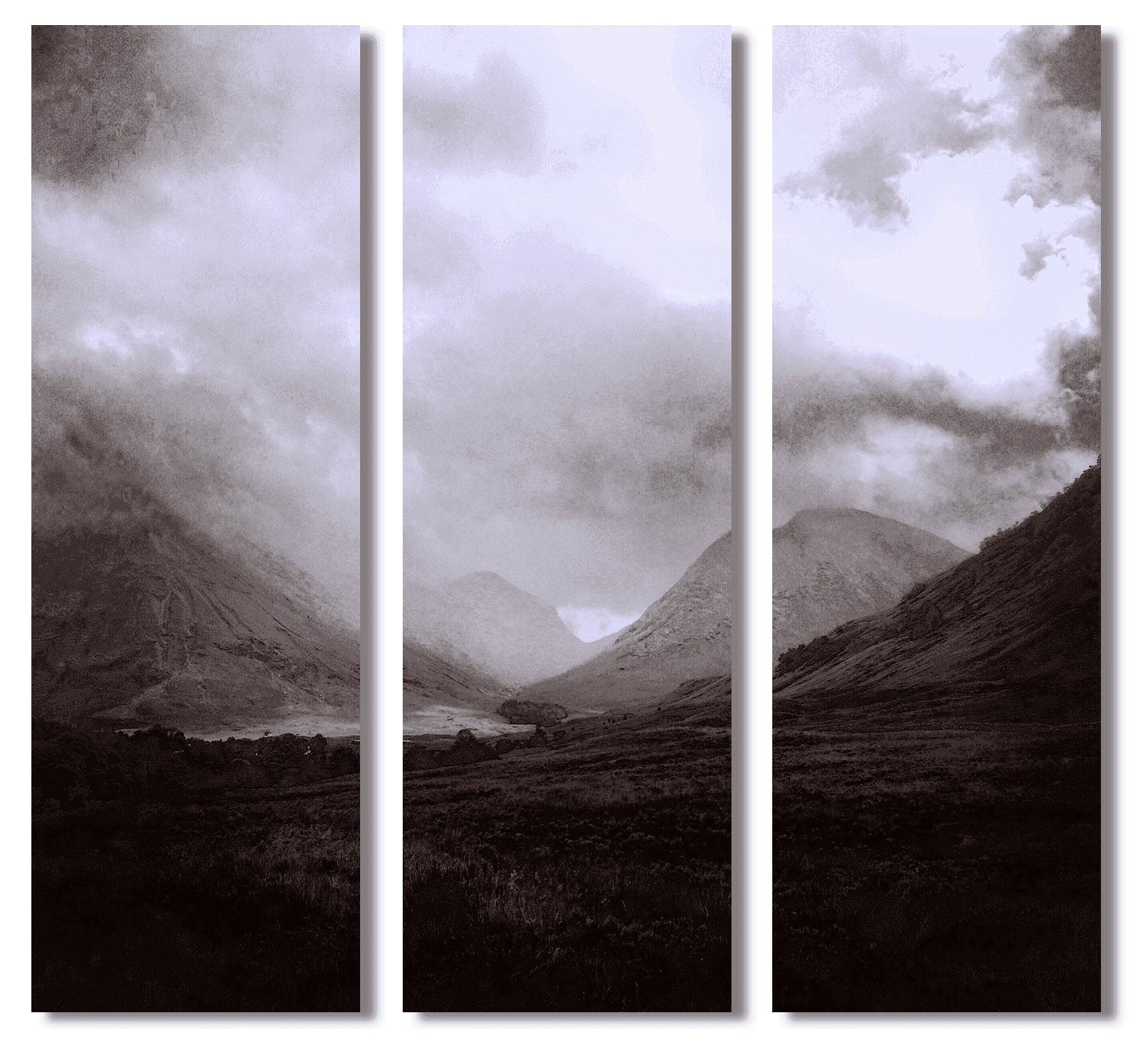 Glencoe Mist Triptych | Statement Interior Wall Art from Scotland