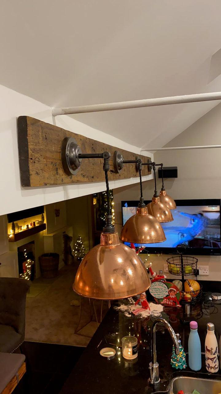 Multi sconce timber backed wall light  | S251487