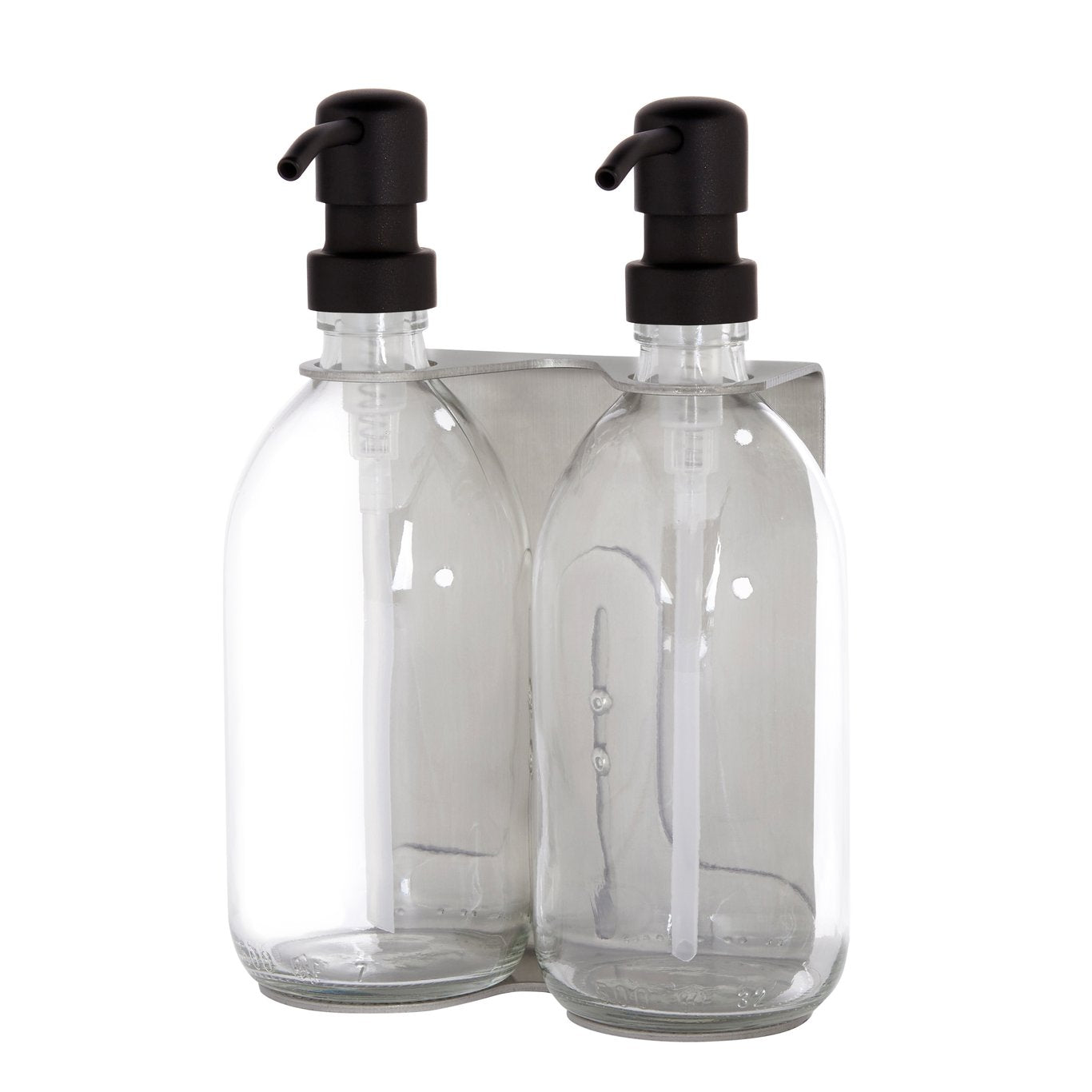 Nickel Double Wall Mounted Soap Dispenser  | S251576
