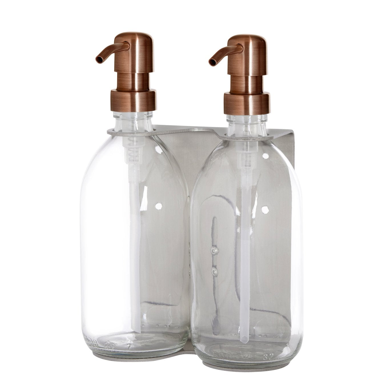 Nickel Double Wall Mounted Soap Dispenser  | S251576