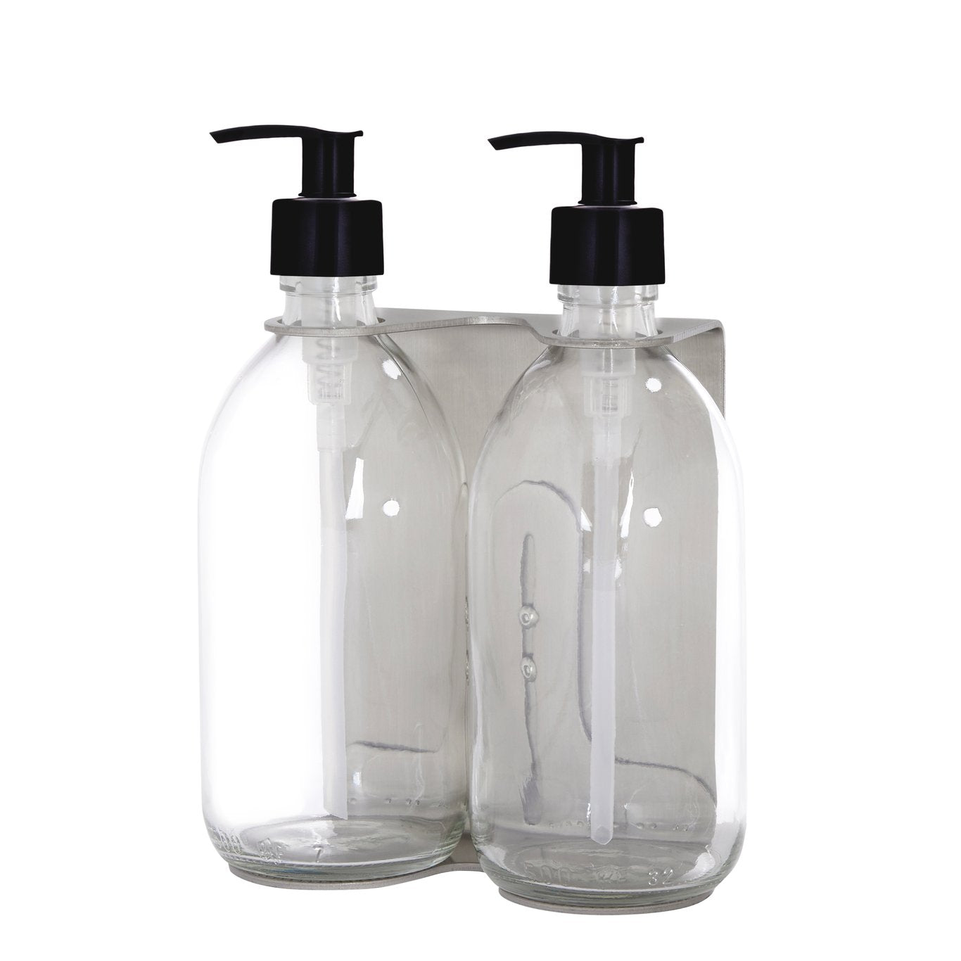 Nickel Double Wall Mounted Soap Dispenser  | S251576