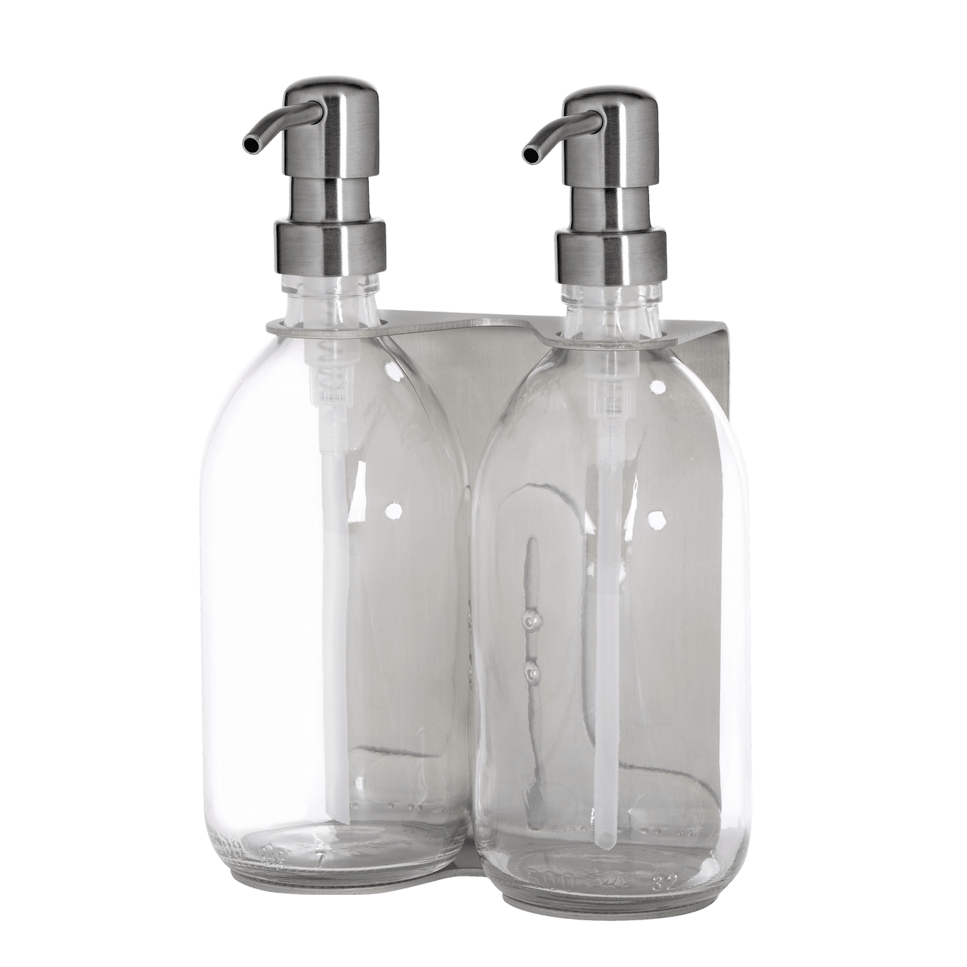 Nickel Double Wall Mounted Soap Dispenser  | S251576