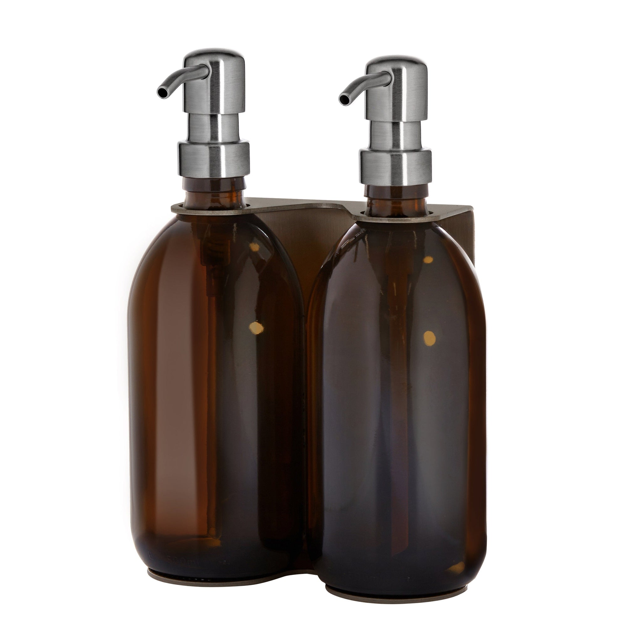 Nickel Double Wall Mounted Soap Dispenser  | S251576