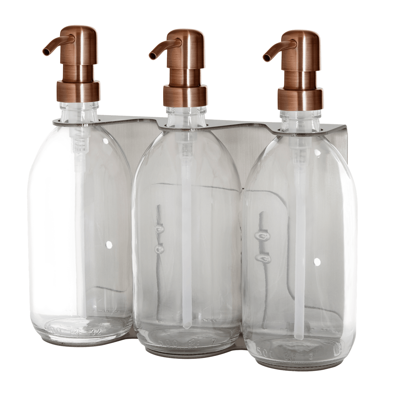 Nickel Triple Wall Mounted Soap Dispenser  | S251584