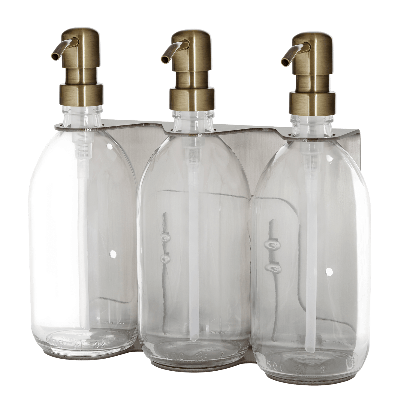 Nickel Triple Wall Mounted Soap Dispenser  | S251584
